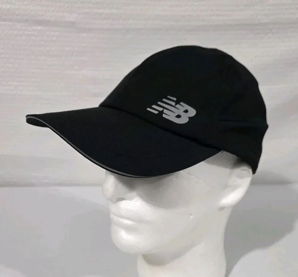New Balance High Pony Performance Running Hat Cap Strapback Adjustable Black